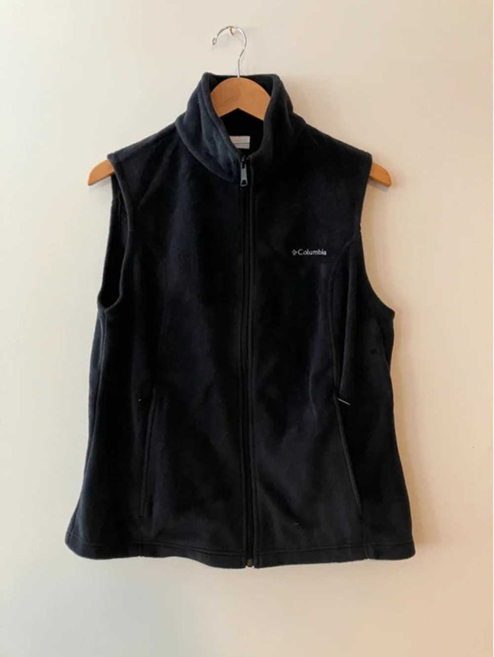 Columbia Womens L Fleece Vest Black Full Zip Gilet Benton Springs Style